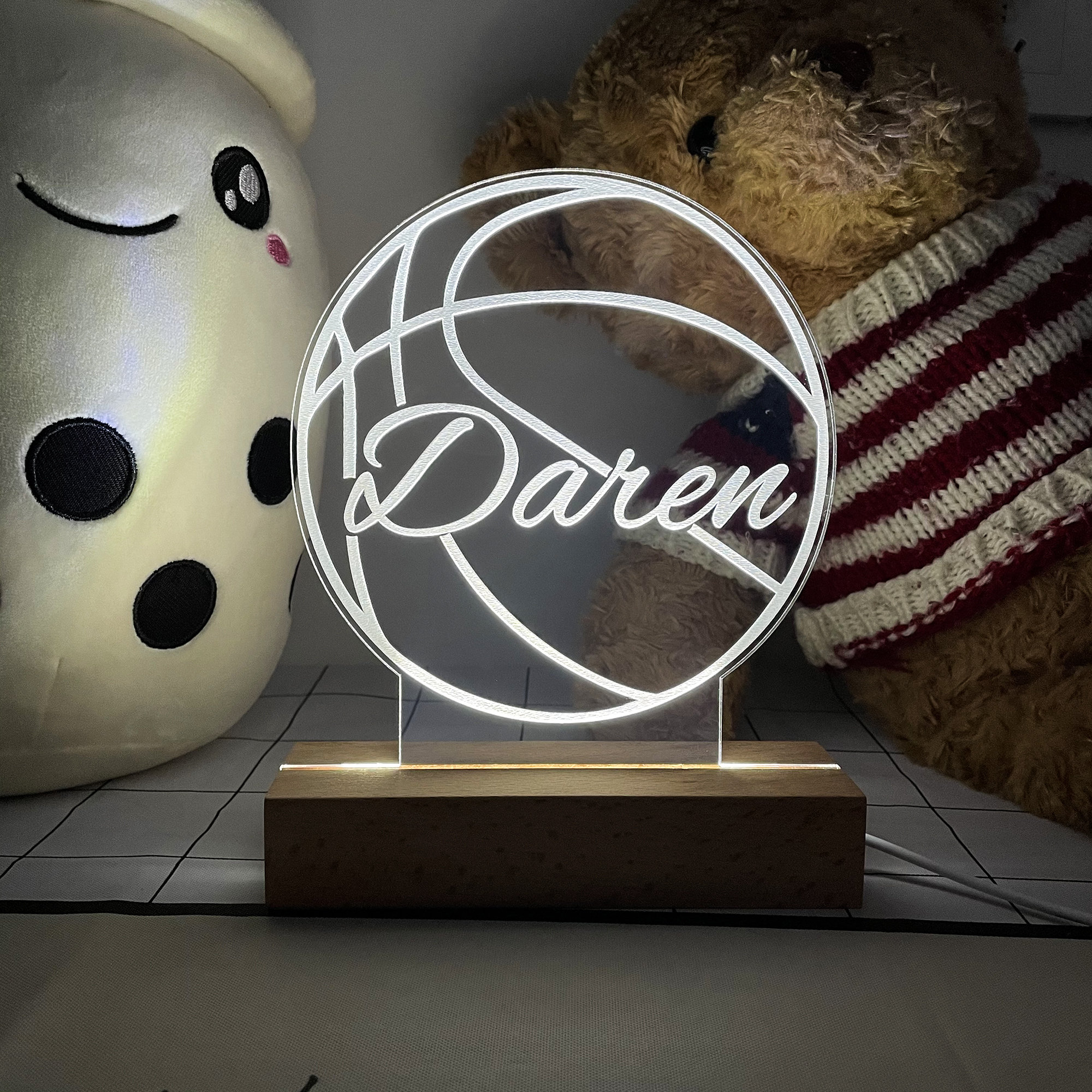 Personalized 3D Illusion Lamp Basketball 3D Lamp Desk Lamp Etsy