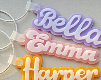 Acrylic Name Tag for Backpack, Custom Keychain, Bag Accessory