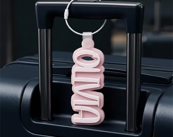 Custom Acrylic Luggage Tag with Durable Wire Loop, Personalized Name Tag for Suitcase and Travel Bags