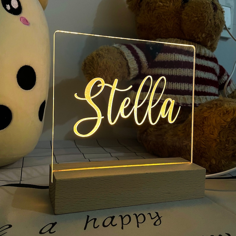 Name Night Light Personalized Night Light Custom Name Lamp Etsy