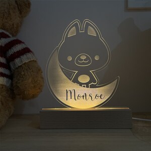 Schattige Beer Naam Nachtlampje, Baby Shower Gift, Baby Gift Birth, Baby Nursery Light, Pasgeboren Gift, Bedlampje, Boys Room Light