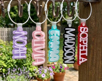 Personalized Backpack Keychain Customized Name Keychain Acrylic Font 3D Keychain