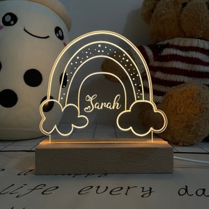 Luce notturna personalizzata, Regalo per la nascita del bambino, Luce per la cameretta dei bambini, Luce notturna da fiaba, Arredamento della camera da letto, Luce notturna stellata, Luce arcobaleno per dormire