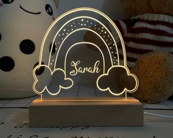 Personalized Night Light, Baby Birth Gift, Nursery Light, Fairy Tale Night Light, Bedroom Decor, Starry Night Light, Rainbow Light Sleep aid