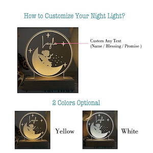 Custom Baby Girl Gift, Night Light, Personalized Fairy Night Light, Baby Birthday Gift, 3D Night Light, Children's Bedroom Light image 6
