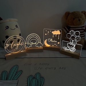 Personalized Night Light Gift, Custom Bedroom Decor, Night Light For Kids, Birthday Gift, Christmas Gifts, Table Lamp