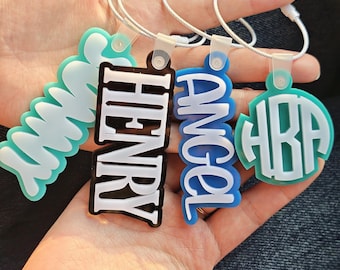 Custom Acrylic Name Keychain: Aesthetic Pastel Bag Charm for Bestie Gift
