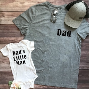 2 SHIRTS | Father & Baby Matching Shirts | Dad Dads Little Man Matching Shirts | Fathers Day Gift | Father Baby Shirts | 1st Fathers Day