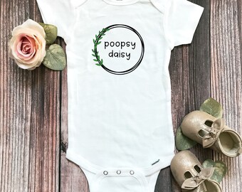 Bodysuit for Boys or Girls Daisy Infant Shirt Flower Onesie Daisy Baby Onesie Trendy Hipster Baby Clothes
