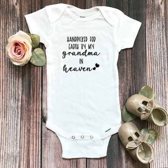 Handpicked for Earth by Grandma in Heaven Baby Onesie® Etsy