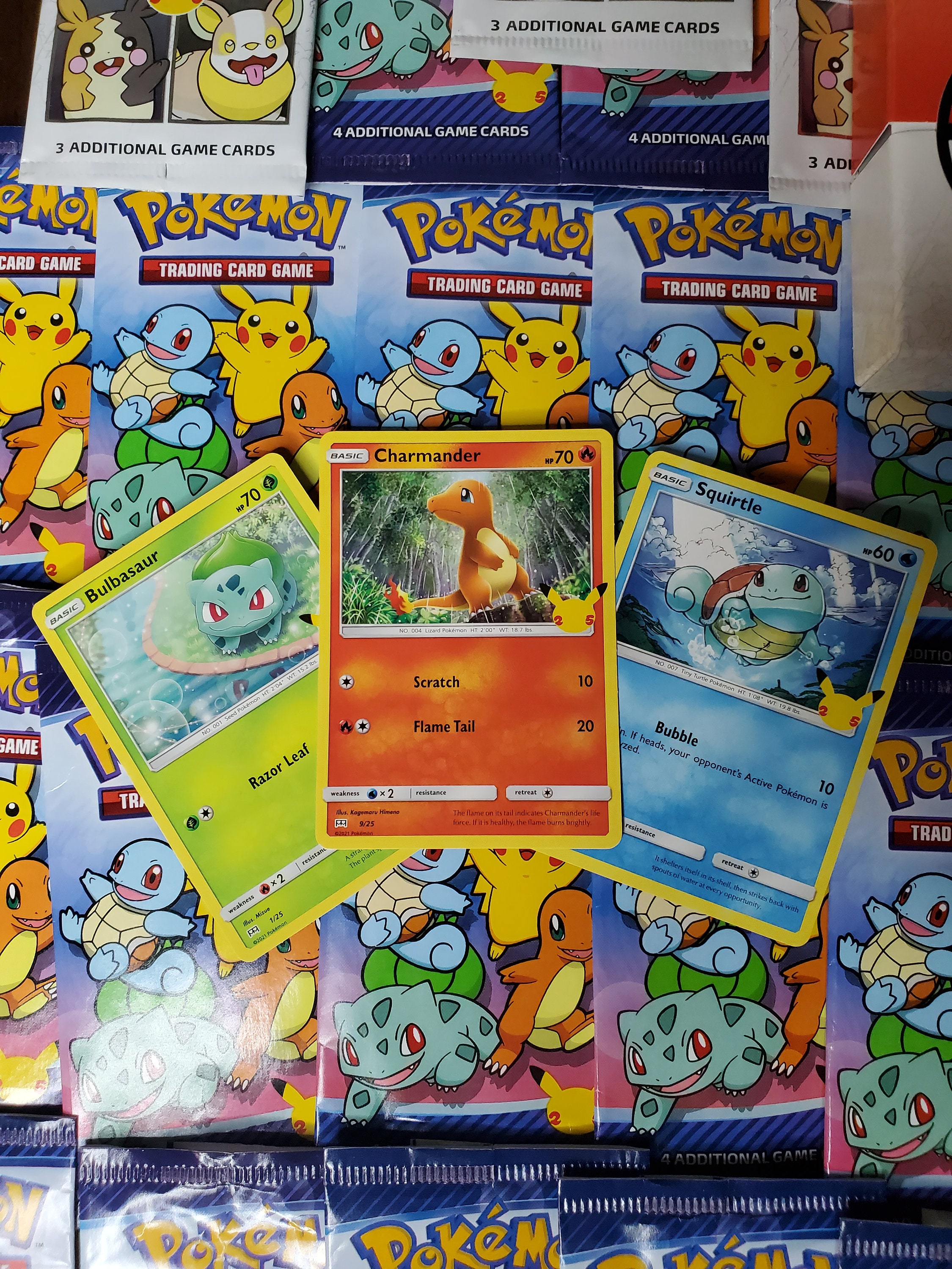 25th Anniversary Pokémon Cards 1 Pack Of 3 NON HOLO CARDS | Etsy