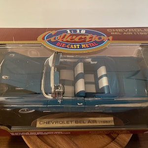 1957 Chevrolet Bel Air Convertible | 1:18 Scale | Road Legends | Yat Ming Industrial Factory | Die Cast Metal | Light Blue | Item #92108