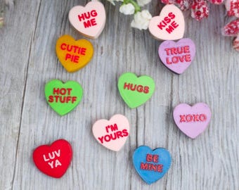 10 Candy Valentine's Heart Beads