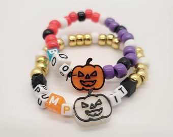 10 Jack-o-lantern Kandi Beads/Charms