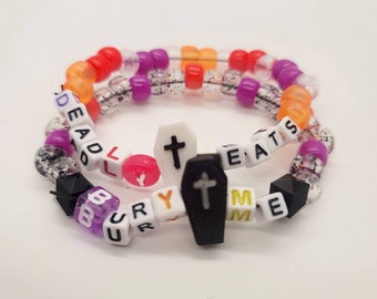 10 Coffin Kandi Beads/Charms