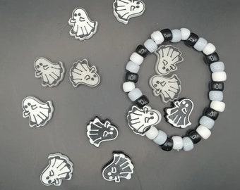 10 Middle Finger Ghost Kandi Beads / Charms