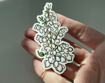Yucca Desert Flower Waterproof Sticker, Succulents, White Flowers, New Mexico, New Mexican, Mexico, Desert Art