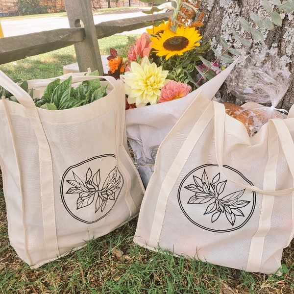 Lightweight, Sturdy Shopping Totes, Reusable Grocery Bag, Sustainable Canvas Bag, Natural Color