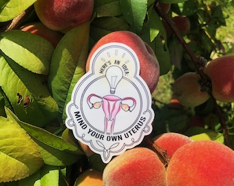 Pro Choice Sticker, Inclusive, Political, Uterus, Choice, Waterproof Glossy Vinyl, Mind Your Own, Not Your Uterus