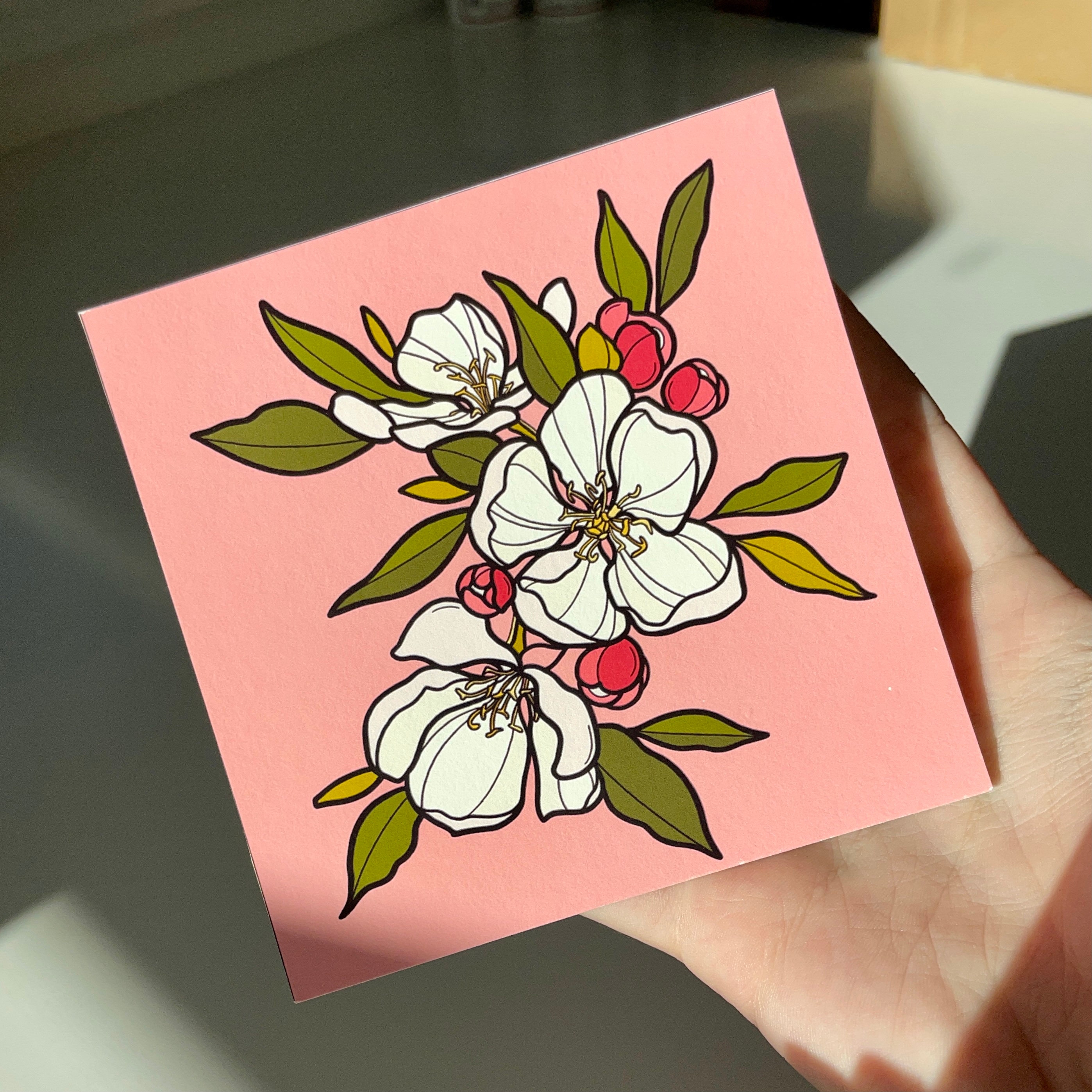 Apple Blossom Print, Michigan Art, Arkansas State Flower