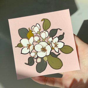Syringa Print, Flower Art, Idaho State Flower Illustration, Instax Mini Print Floral Artwork, Colorful Decor