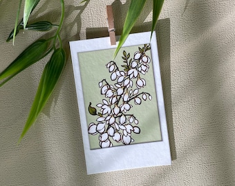 Estampado de yuca, ilustración floral de yuca, obra de arte con flores del estado de Nuevo México, arte original del desierto