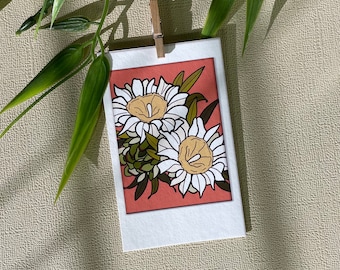 Saguaro Print, Desert Art, Arizona State Flower Illustration, Instax Mini9 Art Print, Home Decor
