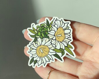 Saguaro Sticker, Arizona art, waterproof sticker, saguaro flower, bottle sticker, laptop sticker