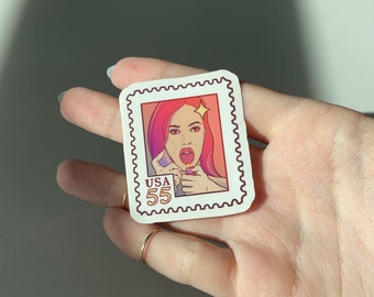 Jennifer's Body Waterproof Clear Sticker, Jennifer Check, Glowy, Rose Gold, I Am a God, Horror, Fan Art, USA Stamp Inspired