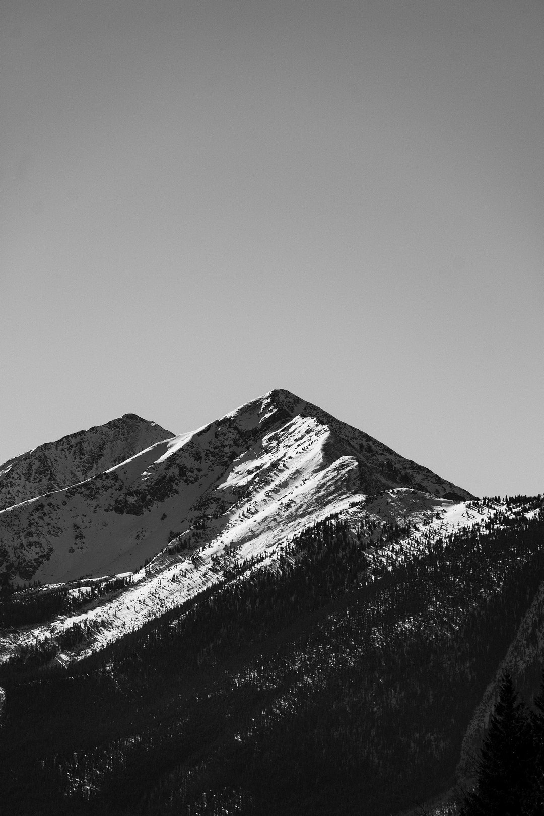 Snowy Mountain in Black and White Print - Etsy