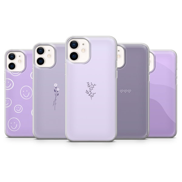 Purple Lilac Phone Case Violet Pastel Cover for iPhone 14Pro, 13, 12, 11, XR, 7, 8, Samsung S23, S22, S21FE, A53, A14, A13, Pixel 7, 6A