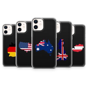 Map Contour Handyhülle Country Flagge Icon Cover für iPhone 14Pro, 13, 12, 11, XR, Samsung S23, S22, S21FE, A53, A14, A13, Pixel 7, 6A