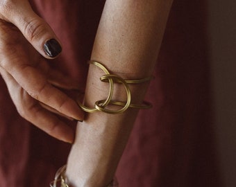 Geometrical Bracelet, unique design bracelet,  sterling silver or brass, minimalist bracelet, modern design