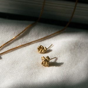Hammered Knot Stud Earrings | Simple, textured earrings for everyday use in silver or bronze