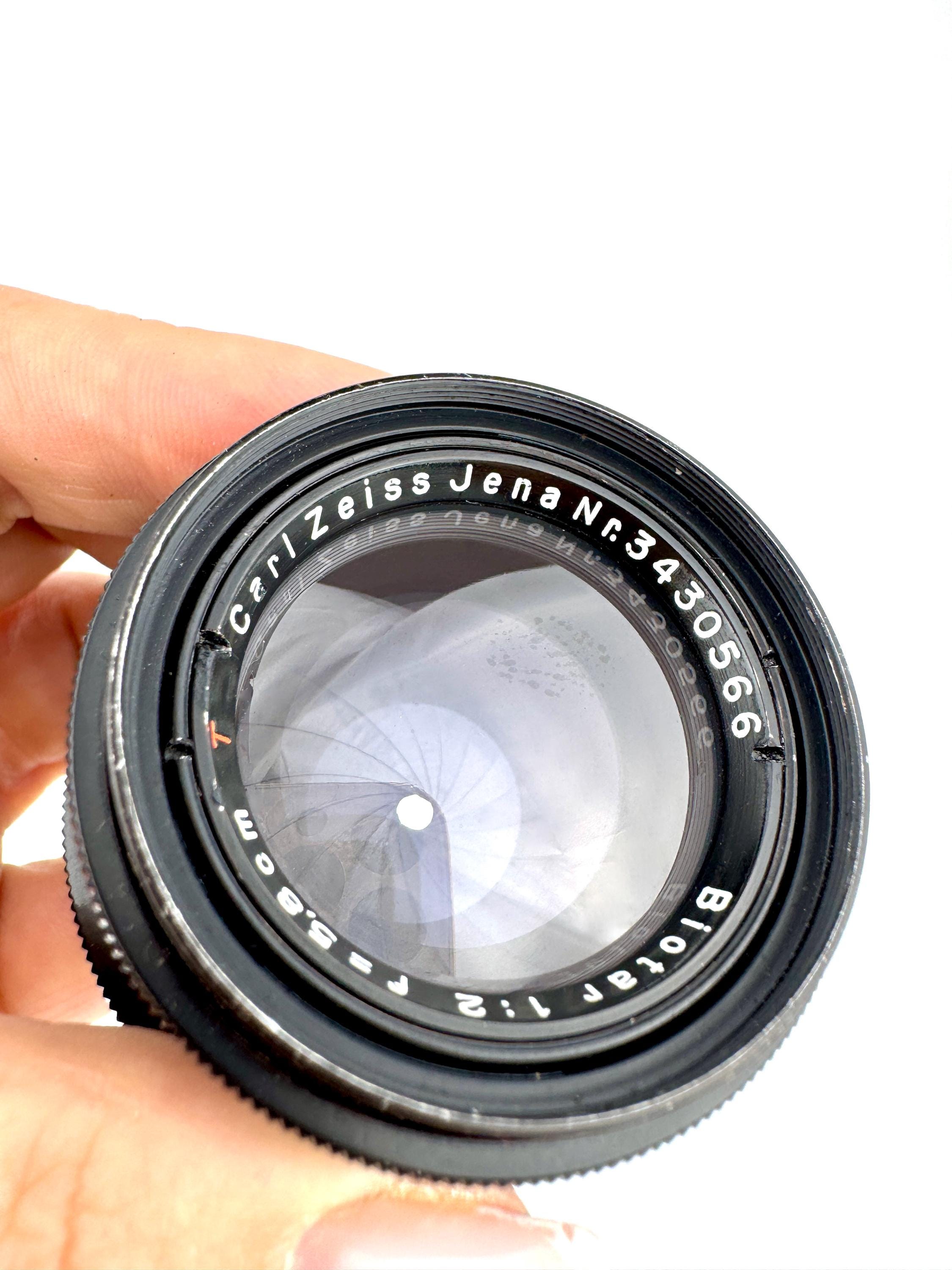 レンズ Carl Zeiss Jena Biotar 5,8 cm f/2 Red Tマウント カメラ