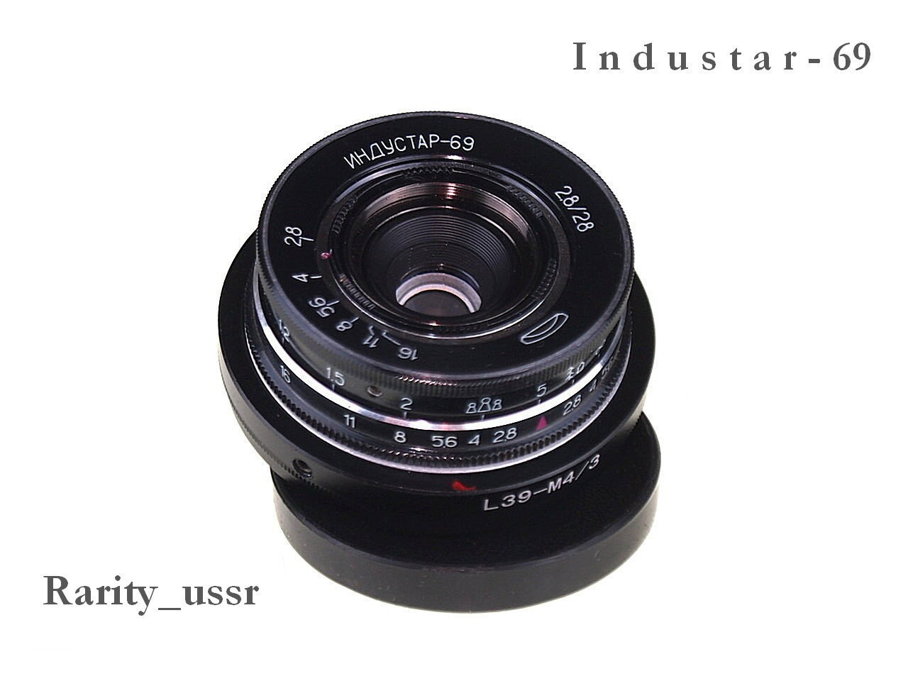 Industar-69 Soviet Macro Lens 28mm F/2,8 Mount M39-adapter