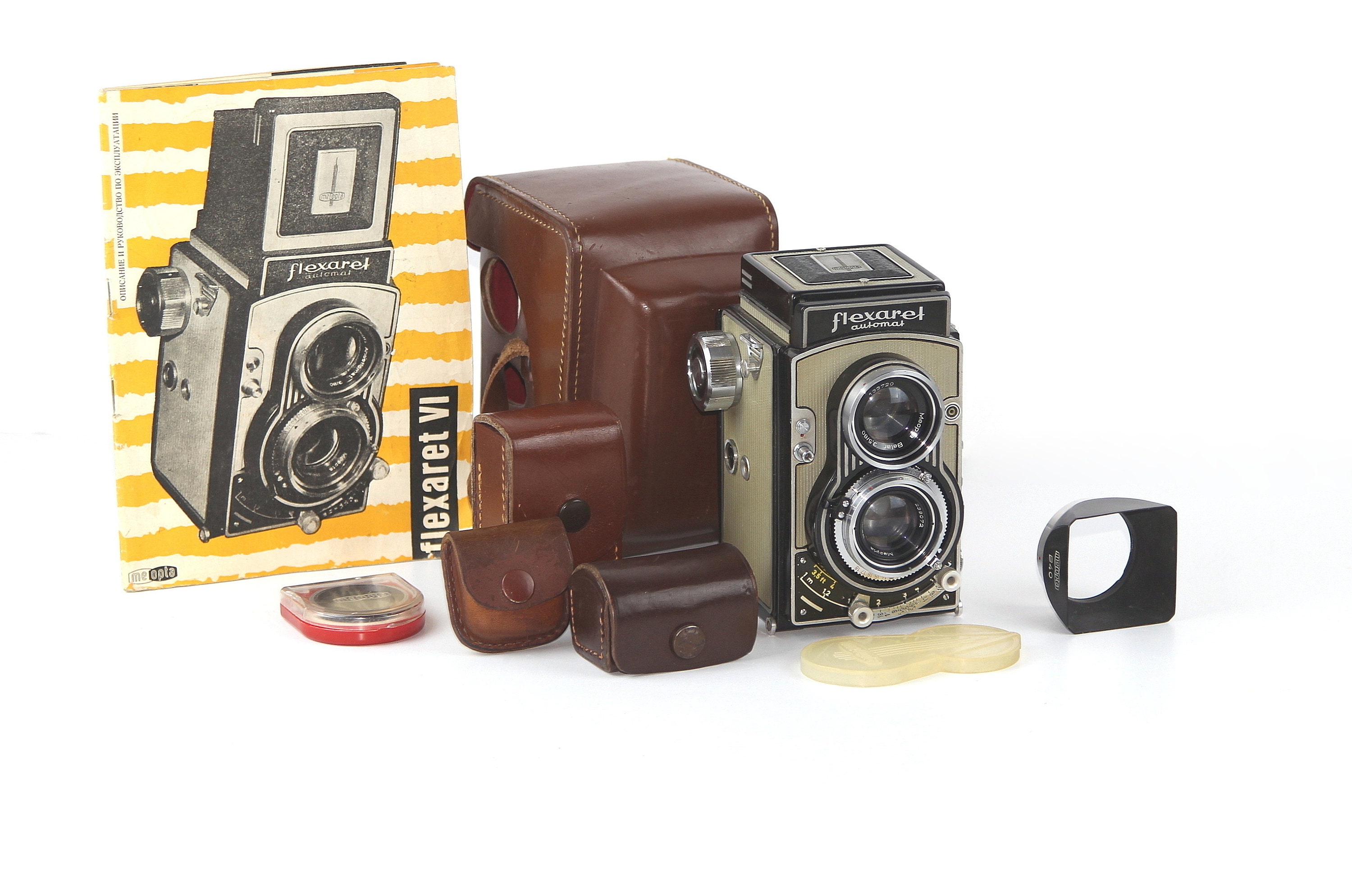 Meopta Flexaret V 二眼レフカメラ with case. SERVICED* Flexaret Va w/ Accessories Czech Meopta Camera