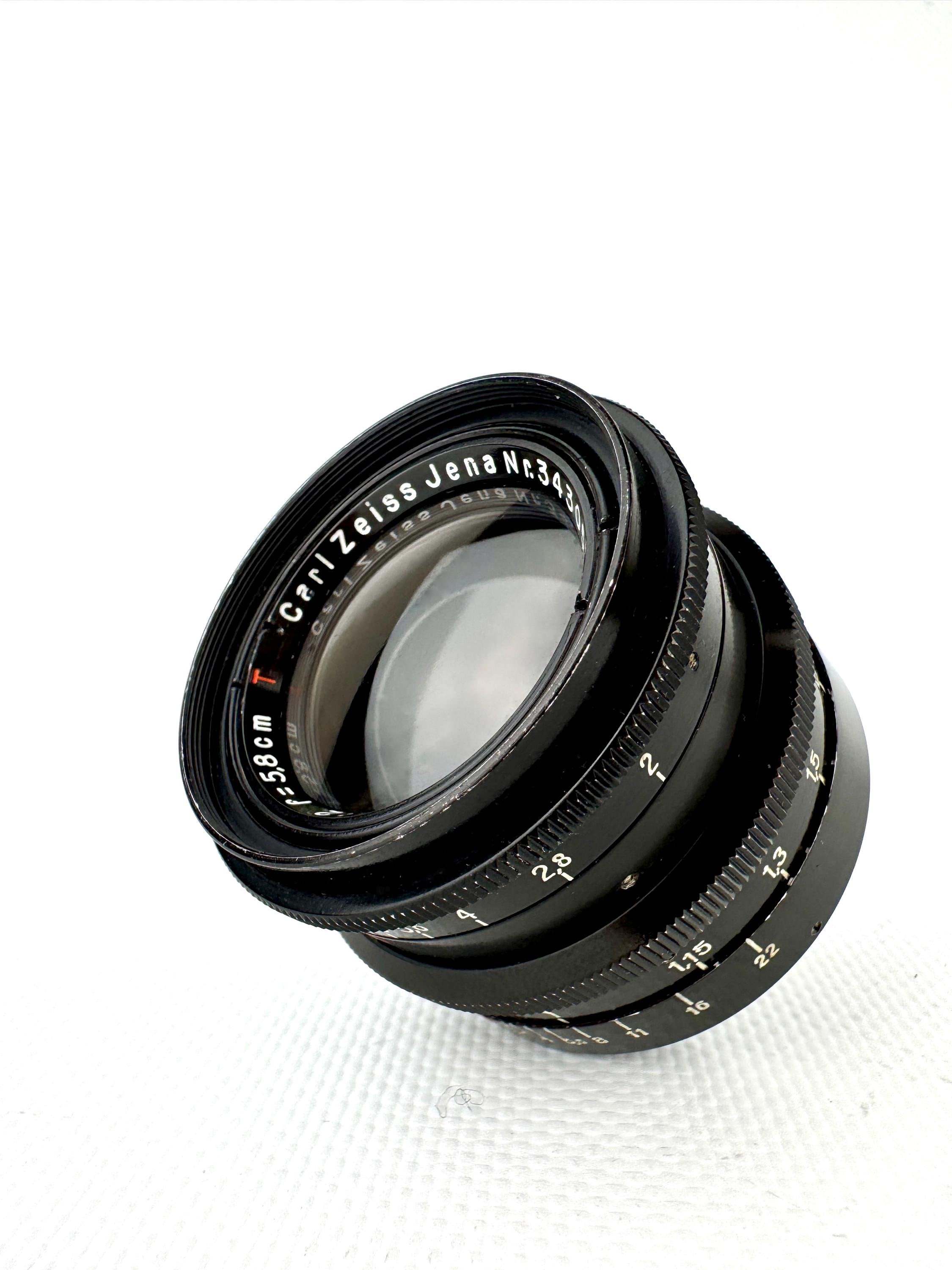 レンズ Carl Zeiss Jena Biotar 5,8 cm f/2 Red Tマウント カメラ