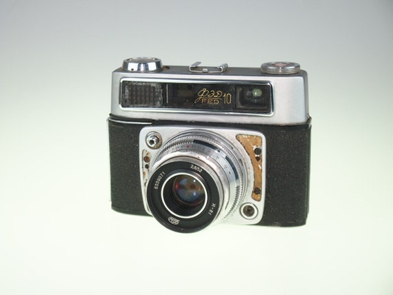 Soviet Small Format Rangefinder Camera FED - 10 Lens INDUSTAR - 61
