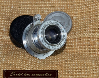 Lens INDUSTAR - 22 Red P  (1 : 3.5  F 5cm) Copy Leica Mount M39 L39  Zorki FED LTM