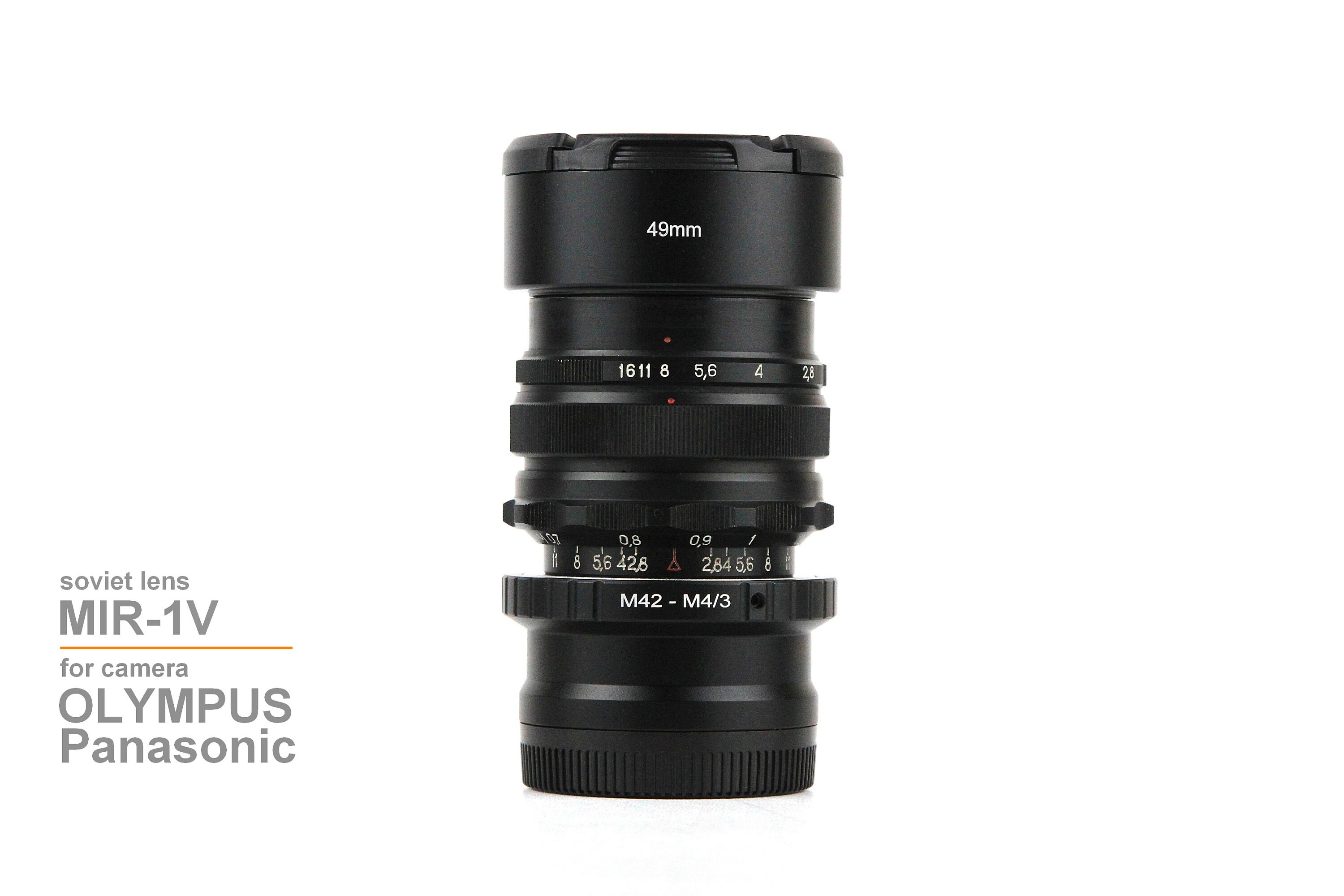 Mir-1v 37mm f2.8 M42マウント FLEKTOGON 1 Soviet Lens MIR - 1V 37mm F/2,8 Flektogon Mount M42 - M4/3 for