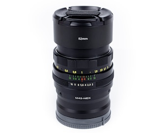 Objetivo HELIOS-44 M 58 mm f/2 Objetivo soviético legendario Montura Zeiss Biotar M42 - Montura E para Sony Nex