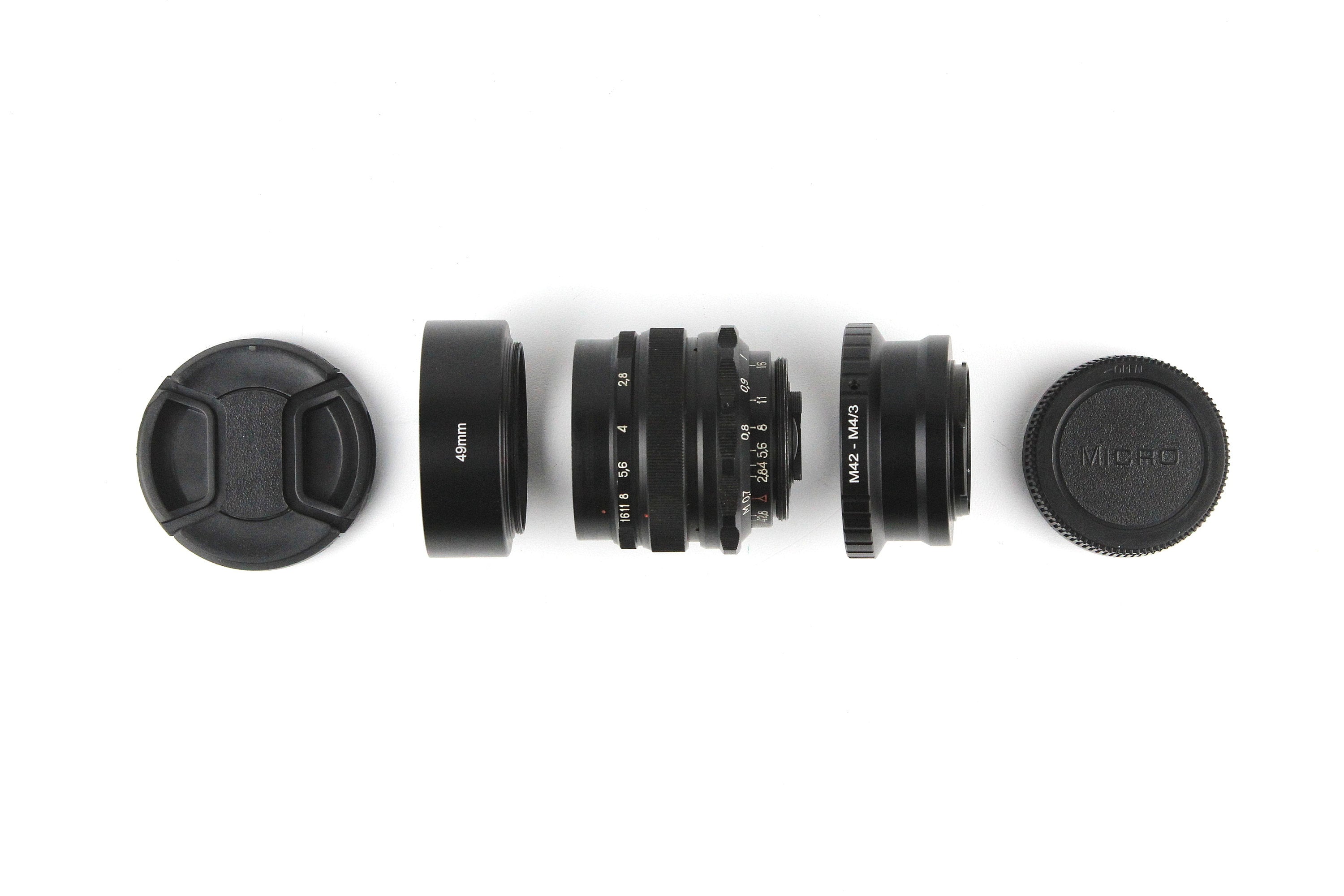 Soviet Lens MIR - 1V 37mm F/2,8 Flektogon Mount M42 - M4/3 for