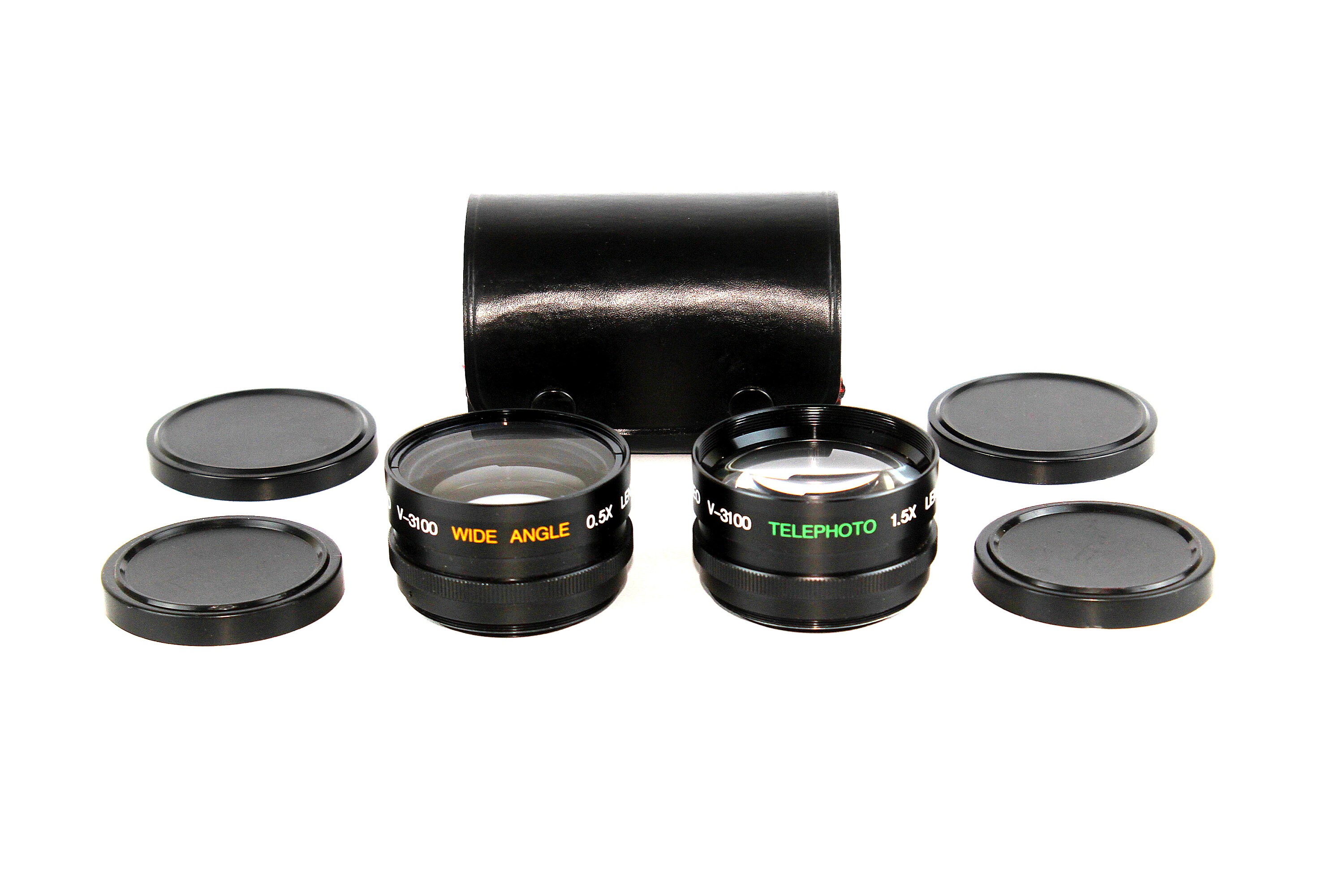 AMBICO VIDEO V-3100 TELEPHOTO 1,5X Wide Angle 0,5X Lens Japan Optics
