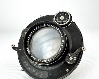 Objektiv Voigtländer Braunachweig Heliar 1:4,5 F=16,6 cm seltenes Edelstein-Objektiv