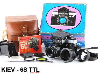 Soviet camera KIEV S Ttl Lens VEGA 12B (f 2,8/90 mm PENTACON Six  Medium Format x
