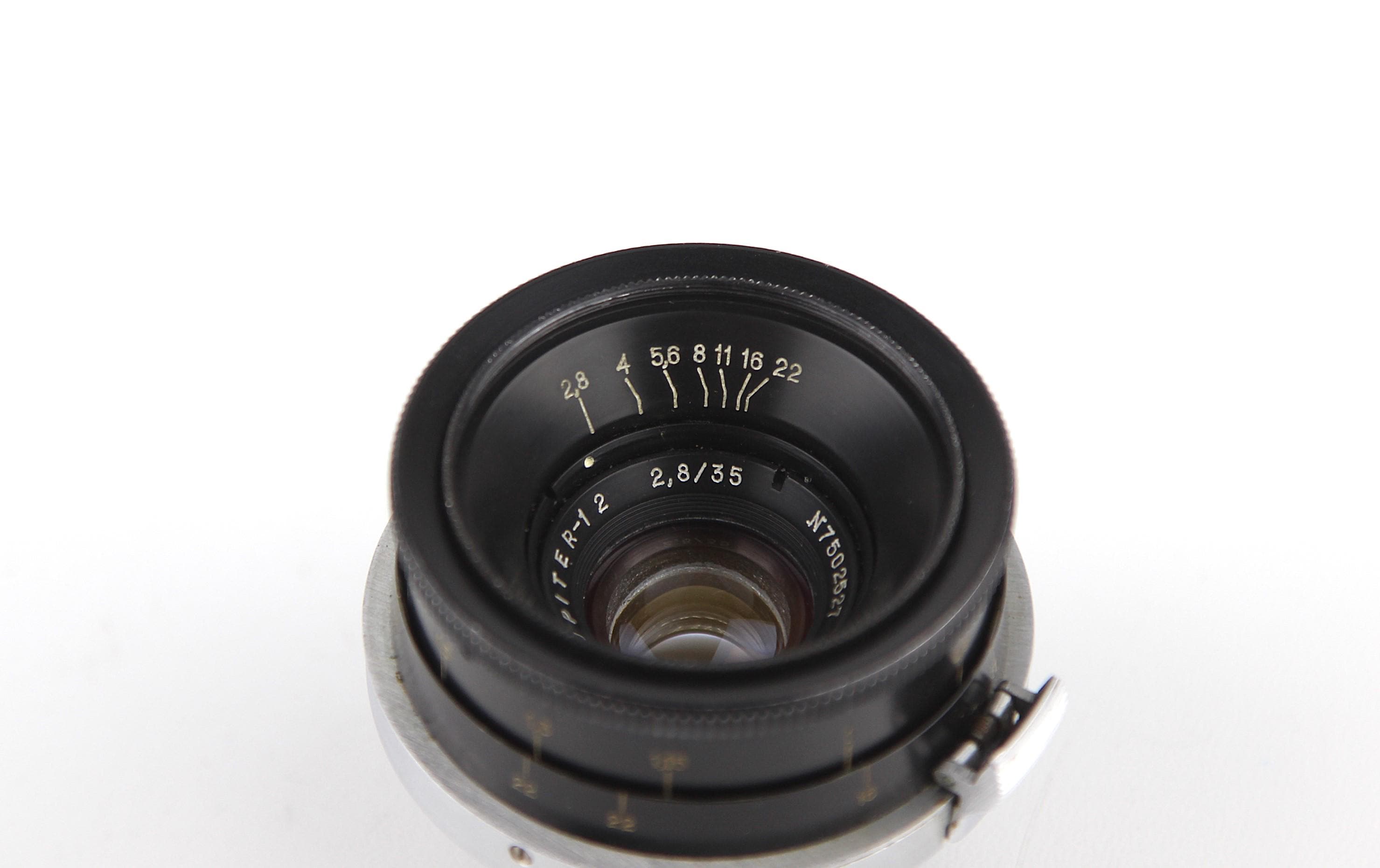 希少 シルバー Jupiter-12 35mm f2.8 コンタックスRFマウント Contax