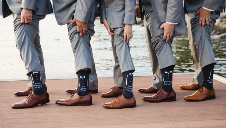 Personalized Wedding Socks for Bridal Party Groomsman Best Men and Special Guest Groomsman Gift 