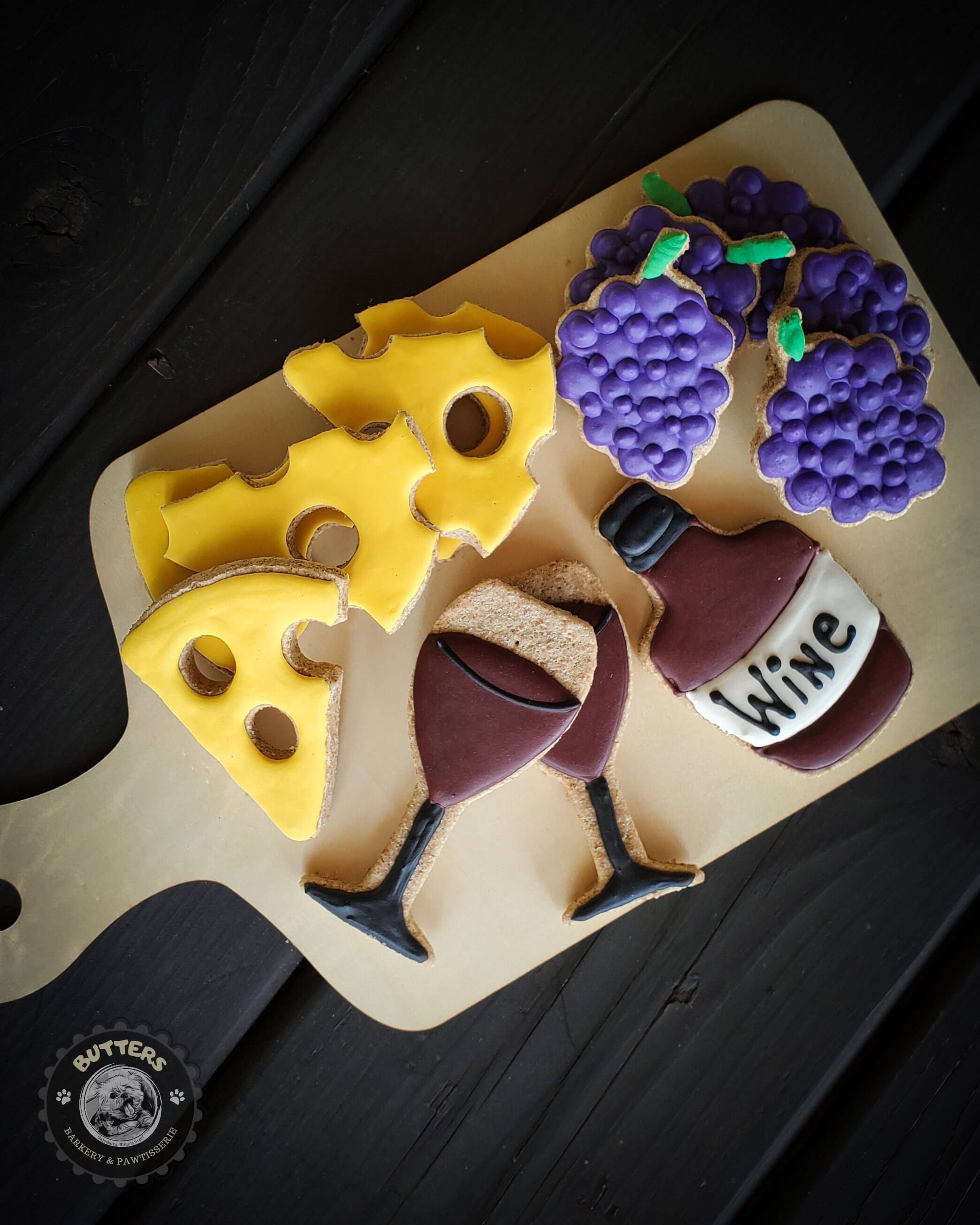 Wine and Cheese Barkcuterie Board Dog Treats | Dog Charcuterie Board