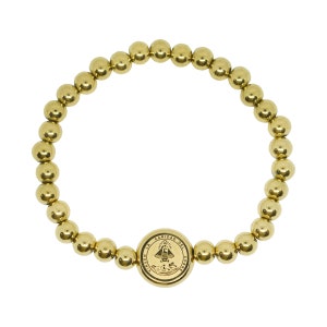 Stainless steel Our Lady of Charity &quot;Virgen de la Caridad del Cobre&quot; Religious Catholic Bracelet 6mm beads ( SSBCFM-G )